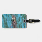 Étiquette À Bagage L'art de la faune de la tortue de mer Loggerhead (Devant horizontal)