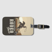 Étiquette À Bagage Lasso Roping Roundup ADD NAME Western Rodeo Show (Devant Horizontal)