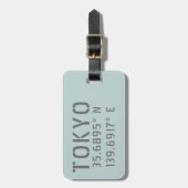 Étiquette À Bagage Latitude et longitude de Tokyo (Devant Vertical)