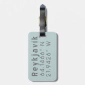 Étiquette À Bagage Latitude et longitude Reykjavik (Dos Vertical)