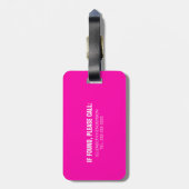 Étiquette À Bagage L'attention personnalisée du sac drôle | Rose Humo (Dos Vertical)