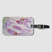 Étiquette À Bagage Lavender Bee Happy Herb Watercolor Flower (Devant Horizontal)