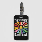 Étiquette À Bagage L'avenir est inclusif Rainbow Pride droits trans (Devant Vertical)