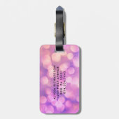 Étiquette À Bagage L'aventure pourpre de Bokeh et de typographie | (Dos Vertical)