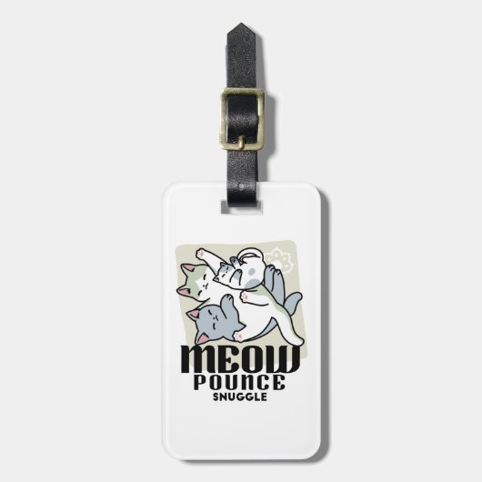 Étiquette À Bagage Laze Furr Days - Cute Lazy Cats Design (Devant Vertical)