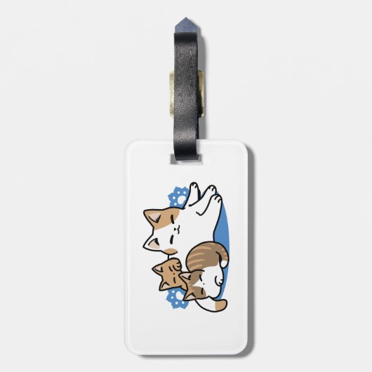 Étiquette À Bagage Laze Furr Days - Cute Lazy Cats Design (Dos Vertical)