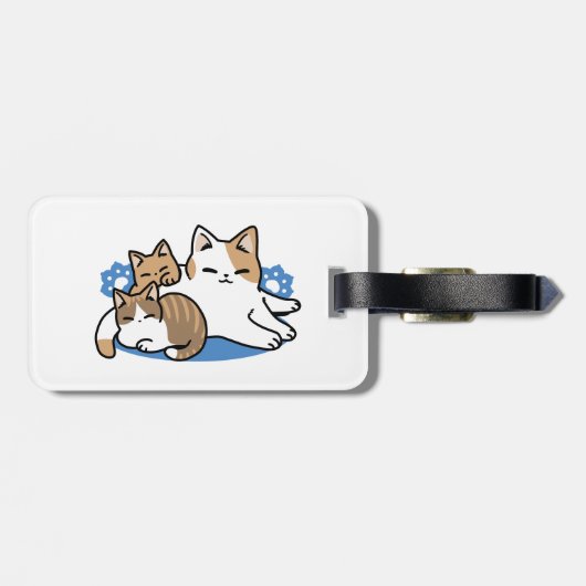 Étiquette À Bagage Laze Furr Days - Cute Lazy Cats Design (Dos horizontal)