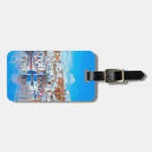 Étiquette À Bagage ldp MYKONOS - bateaux de pêche - port - panorama (Devant horizontal)