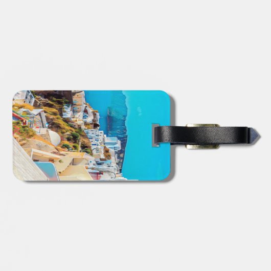Étiquette À Bagage ldp SANTORINI - panorama - (Dos horizontal)