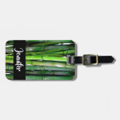 Étiquette À Bagage Le Bambou vert Stalks Photographie de la nature (Devant horizontal)