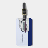 Étiquette À Bagage Le bateau de croisière blanc a couvert des (Devant Vertical)