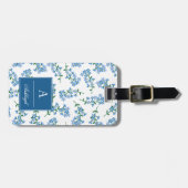 Étiquette À Bagage Le blanc bleu m'oublient pas motif (Devant horizontal)