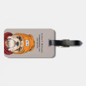 Étiquette À Bagage Le bouledogue frais | ajoutent votre nom (Dos horizontal)