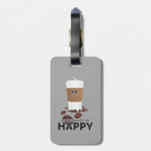 Étiquette À Bagage Le Café Me Rend Heureux (Dos Vertical)