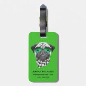 Étiquette À Bagage Le carlin | de Miami ajoutent votre nom (Dos Vertical)