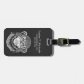 Étiquette À Bagage Le cavalier de moto de chimpanzé | ajoutent votre (Devant horizontal)