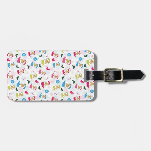 Étiquette À Bagage Le chat de Noël dort (Devant horizontal)