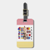 Étiquette À Bagage Le chiffre de bâton badine la sensibilisation sur (Devant Vertical)