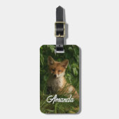 Étiquette À Bagage Le chou renard dans une forêt verte (Devant Vertical)