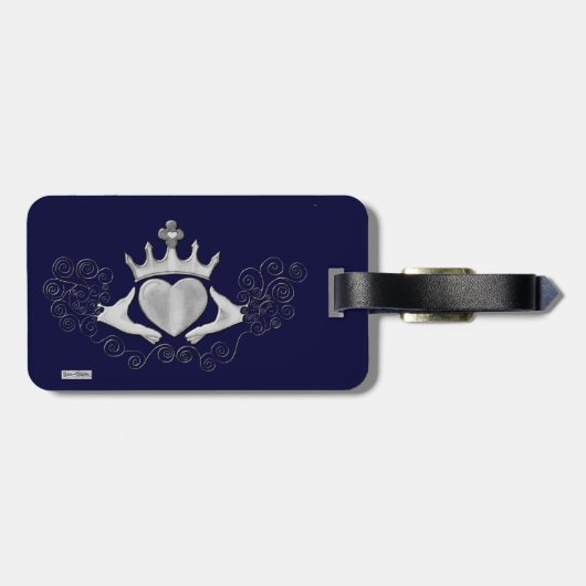 Étiquette À Bagage Le Claddagh (Argent) (Dos horizontal)