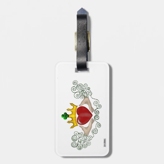 Étiquette À Bagage Le Claddagh (couleur complète) (Dos Vertical)