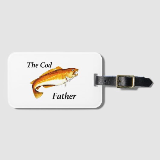 Étiquette À Bagage Le Cod Père idéal de pêche présent. (Devant Horizontal)