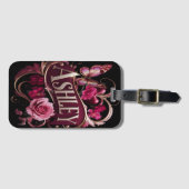 Étiquette À Bagage Le coeur floral d'Ashley (Devant Horizontal)