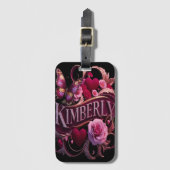 Étiquette À Bagage Le coeur floral de Kimberly (Devant Vertical)
