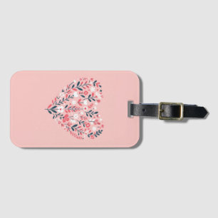 Étiquette À Bagage Le coeur floral de Valentine