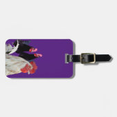 Étiquette À Bagage "Le coq blanc et ses poules noires" (Devant horizontal)