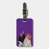 Étiquette À Bagage "Le coq blanc et ses poules noires" (Devant Vertical)