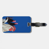 Étiquette À Bagage "Le coq blanc et ses poules noires" (Dos horizontal)