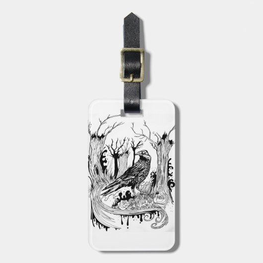 Étiquette À Bagage Le Corbeau noir (Devant Vertical)