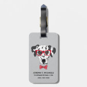 Étiquette À Bagage Le Dalmate à la mode | ajoutent votre nom (Dos Vertical)