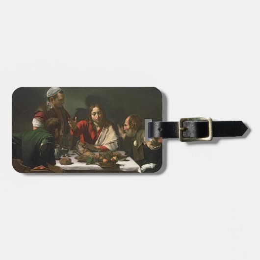 Étiquette À Bagage Le dîner chez Emmaus, 1601 (huile et tempera) (Devant horizontal)