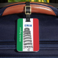 Le drapeau italien et la tour de Pise