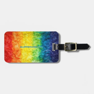 Étiquette À Bagage Le drapeau tie-dyé de SlipperyJoe arc-en-ciel pres