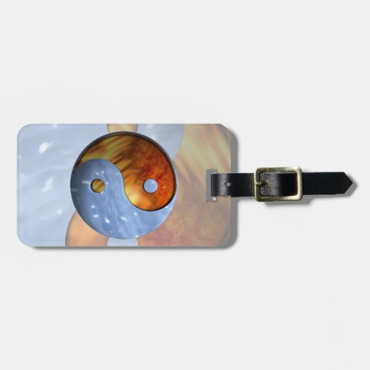 Étiquette À Bagage Le feu et glace Yin Yang (Devant horizontal)