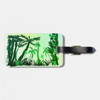 Étiquette À Bagage Le feuillage de la jungle verte