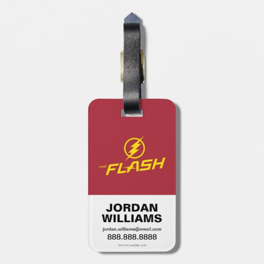 Étiquette À Bagage Le Flash | Graphique "Frappes de foudre" (Dos Vertical)