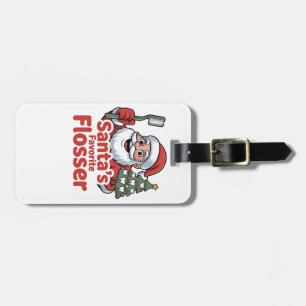 Étiquette À Bagage Le Flosser préféré du Père Noël Noël Dentaire Dent