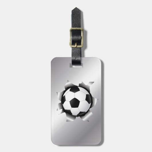 Étiquette À Bagage le football par le feuillard (Devant Vertical)