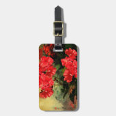 Étiquette À Bagage Le géranium rouge de style antique fleurit des (Devant Vertical)