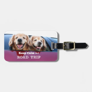 Étiquette À Bagage Le golden retriever gardent le calme et le voyage