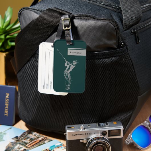 Étiquette À Bagage Le golfeur d'argent (Recto & Verso)