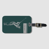 Étiquette À Bagage Le golfeur d'argent (Devant Horizontal)