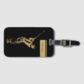 Étiquette À Bagage Le golfeur doré (Devant Horizontal)