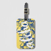 Étiquette À Bagage Le grand Aloha cierge jaune bleu fleurit des (Devant Vertical)