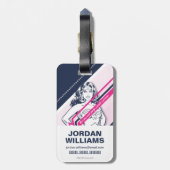 Étiquette À Bagage Le Graphique Rétro De La Femme La Seule Et Unique (Dos Vertical)