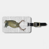 Étiquette À Bagage Le hibou avec des andouillers raffinent 2 (Devant horizontal)